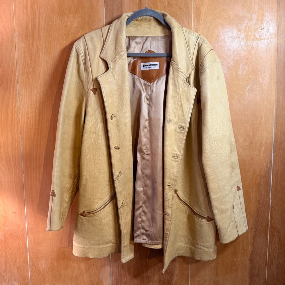 Bounty Hunter Limited Vintage Yellow Leather Western Jacket Mancos Colorado L